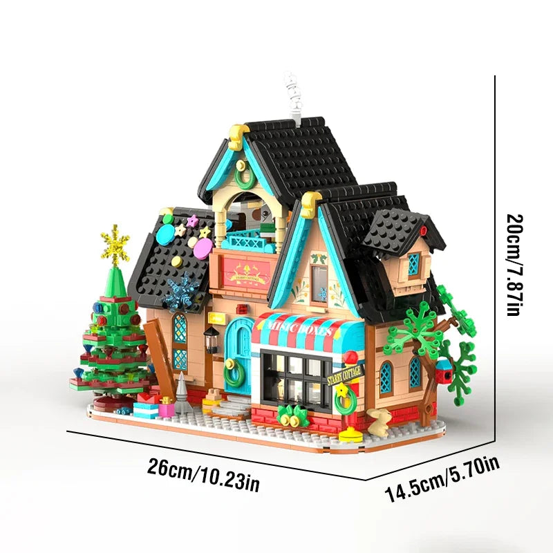 Starry Cottage Building Block Set for Kids, ABS Plastic Indoor Decoration Toy